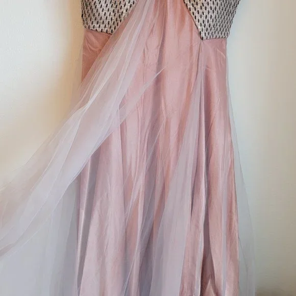 AKHL - Blush Pink Textured Satin Dress - Worn Once - XS - Picture 6 of 10